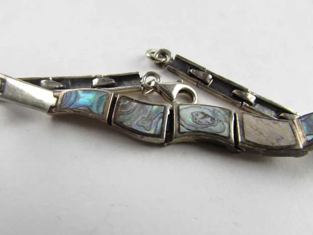 Sterling SIlver Abalone Bracelet - image 8