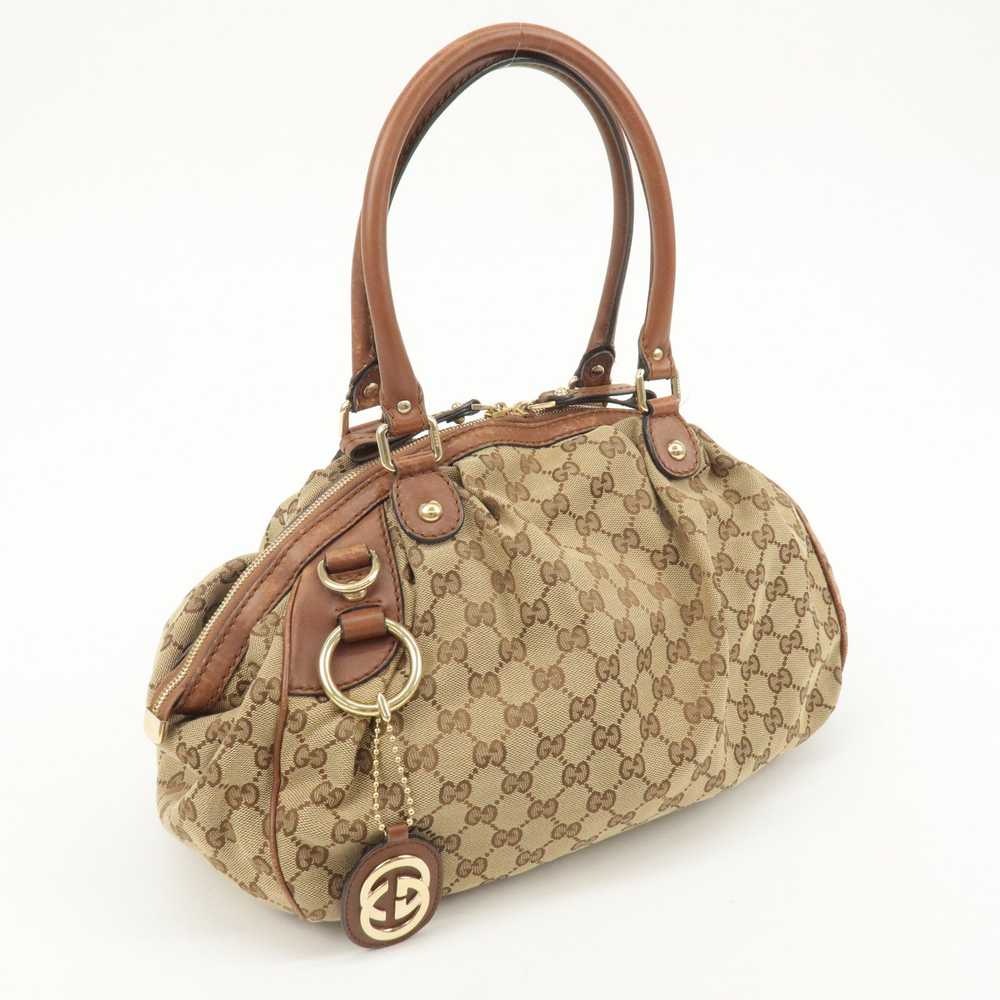 GUCCI Sukey GG Canvas Leather 2WAY Tote Bag Beige… - image 5