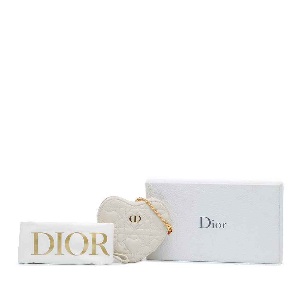 White Dior DiorAmour Caro Heart Pouch with Chain … - image 10