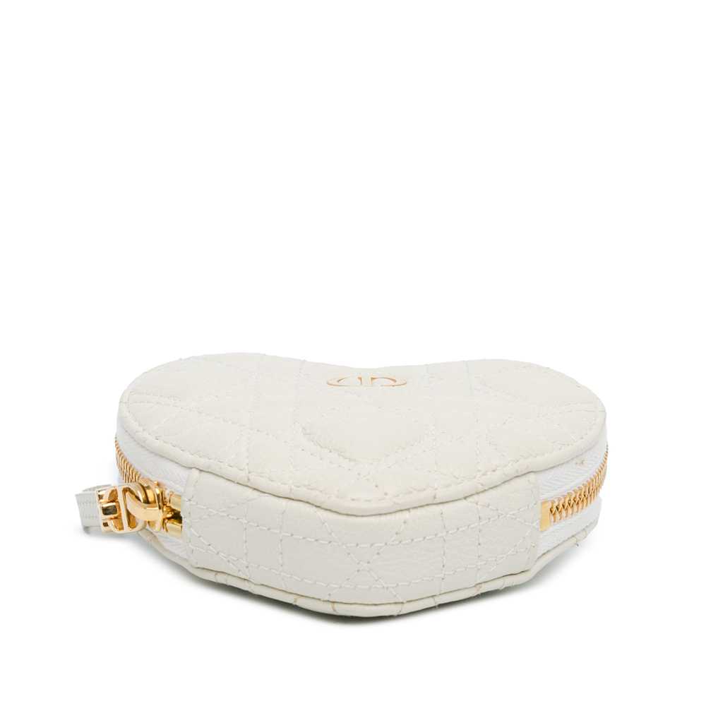 White Dior DiorAmour Caro Heart Pouch with Chain … - image 4