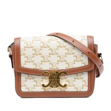 White Celine Teen Triomphe Crossbody Bag