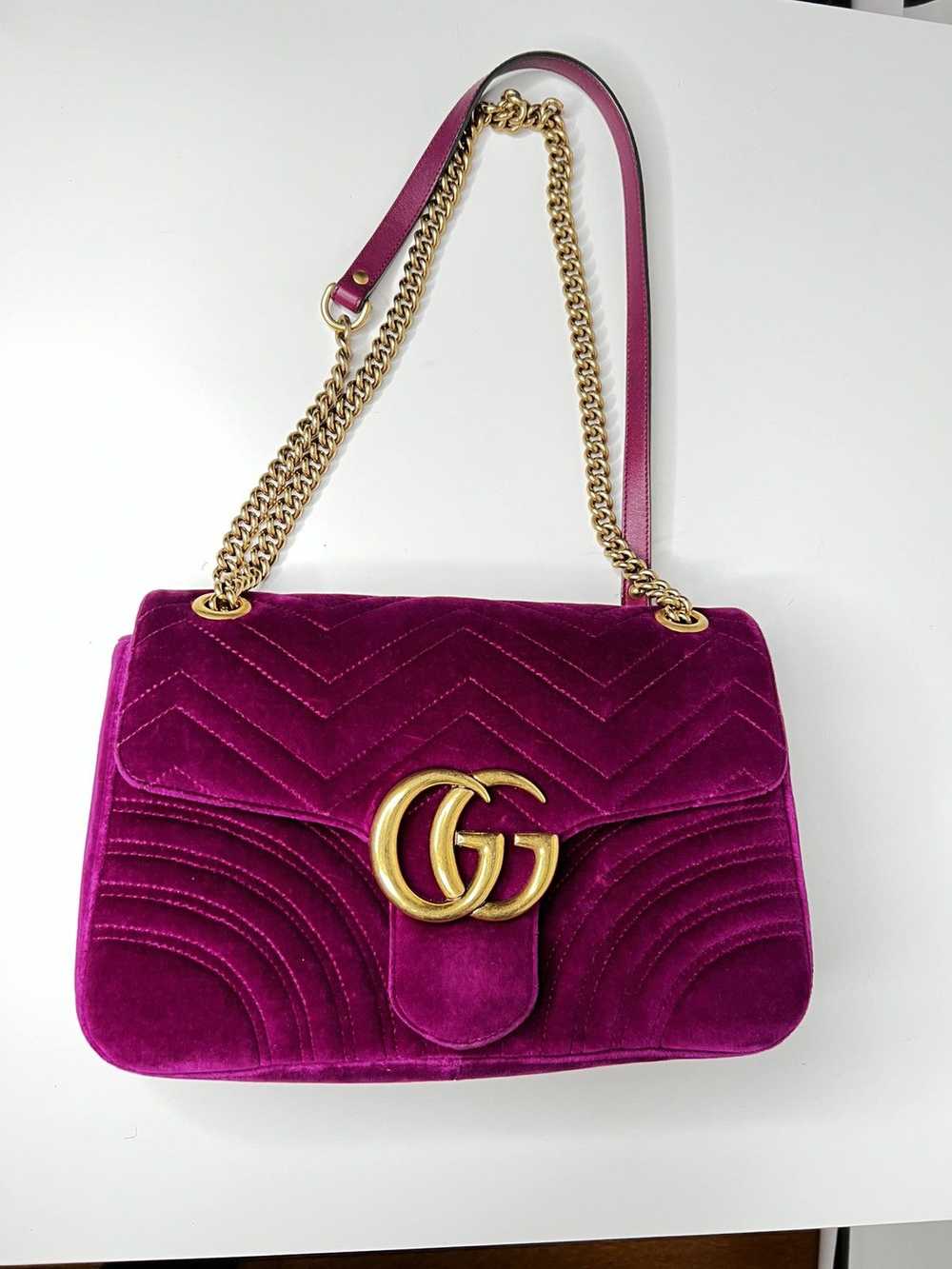 Gucci Gucci Purple Velvet Medium Marmont Shoulder… - image 11