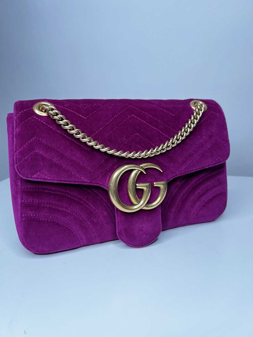 Gucci Gucci Purple Velvet Medium Marmont Shoulder… - image 12