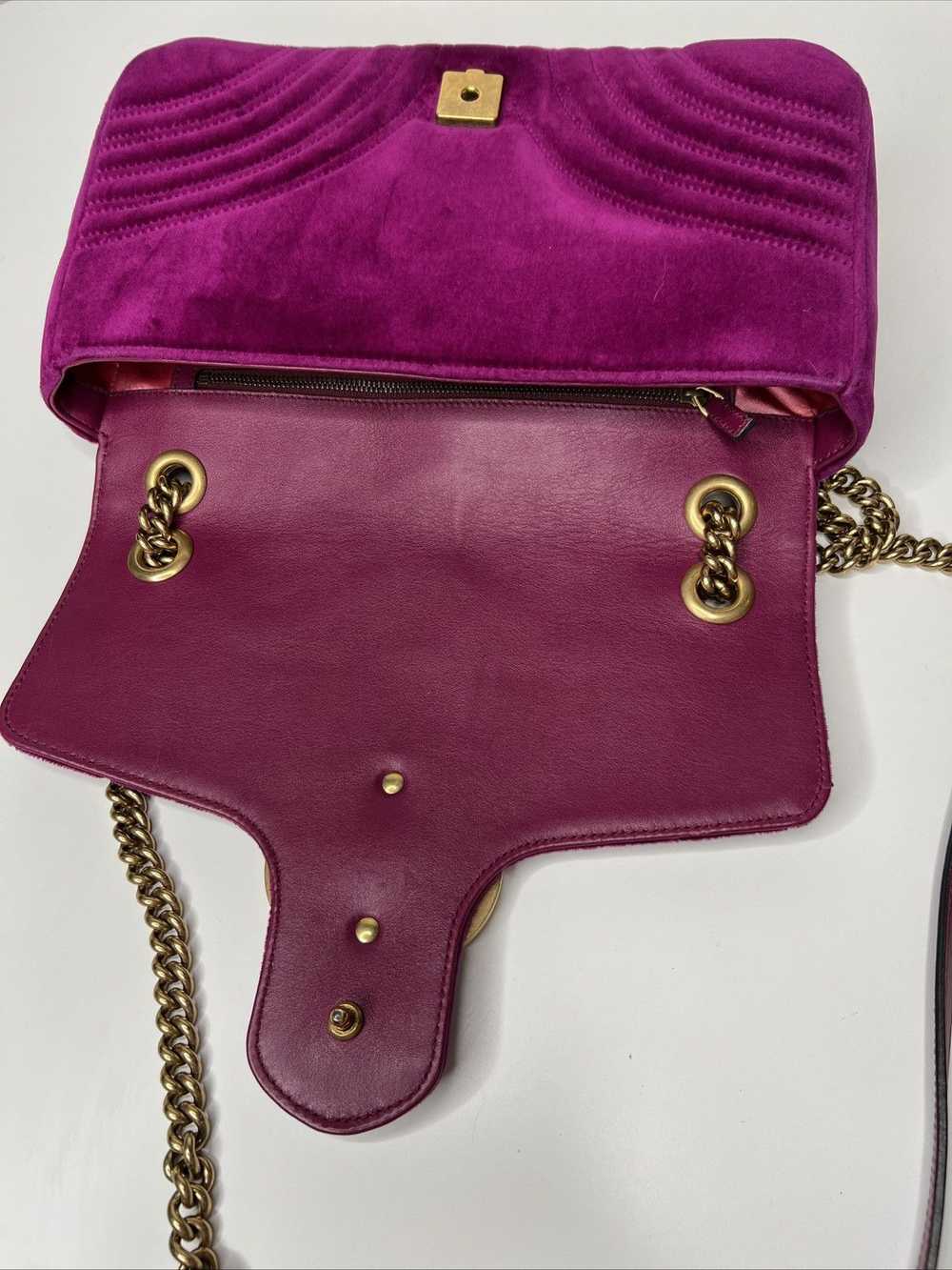 Gucci Gucci Purple Velvet Medium Marmont Shoulder… - image 2