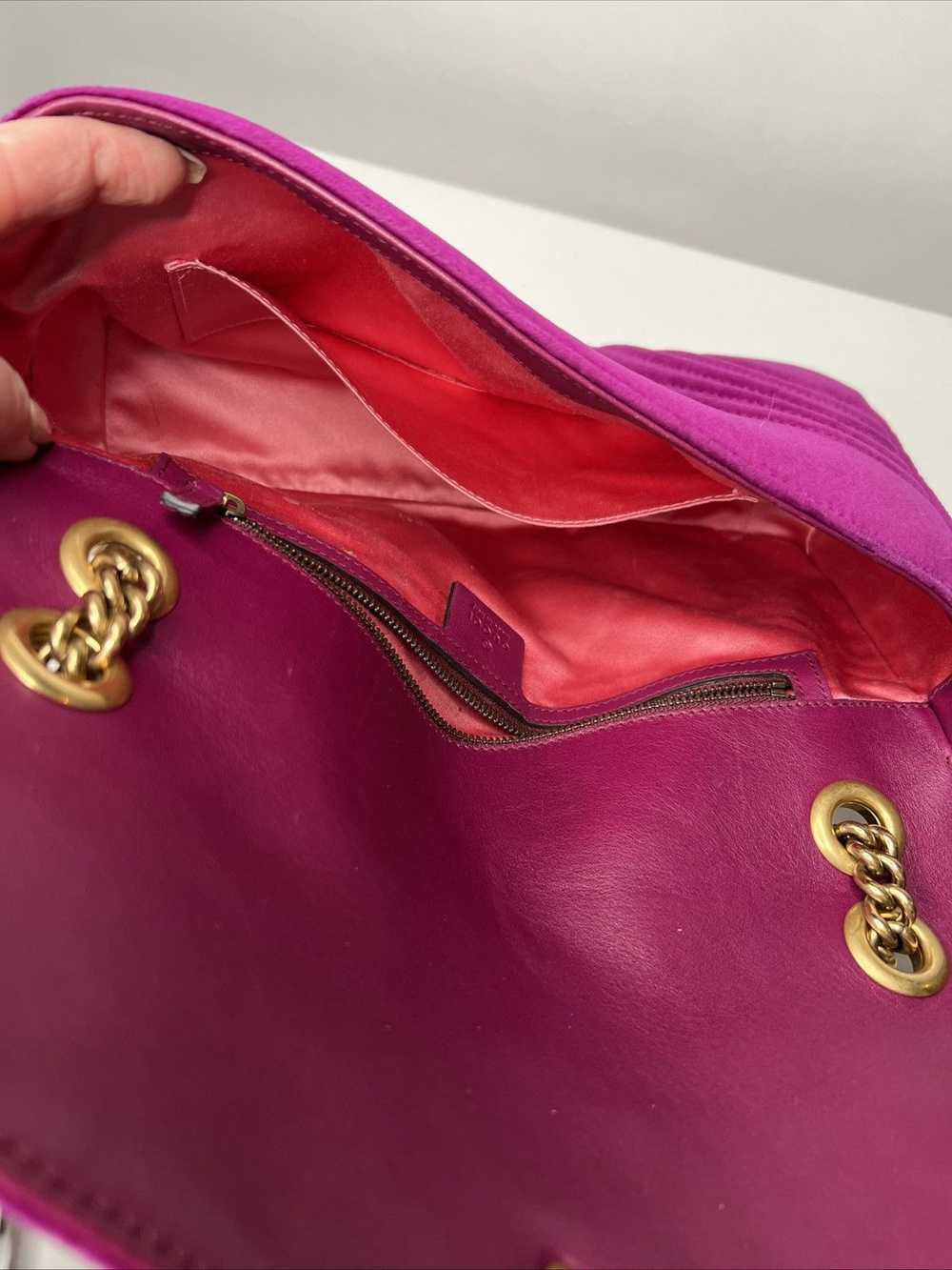 Gucci Gucci Purple Velvet Medium Marmont Shoulder… - image 3