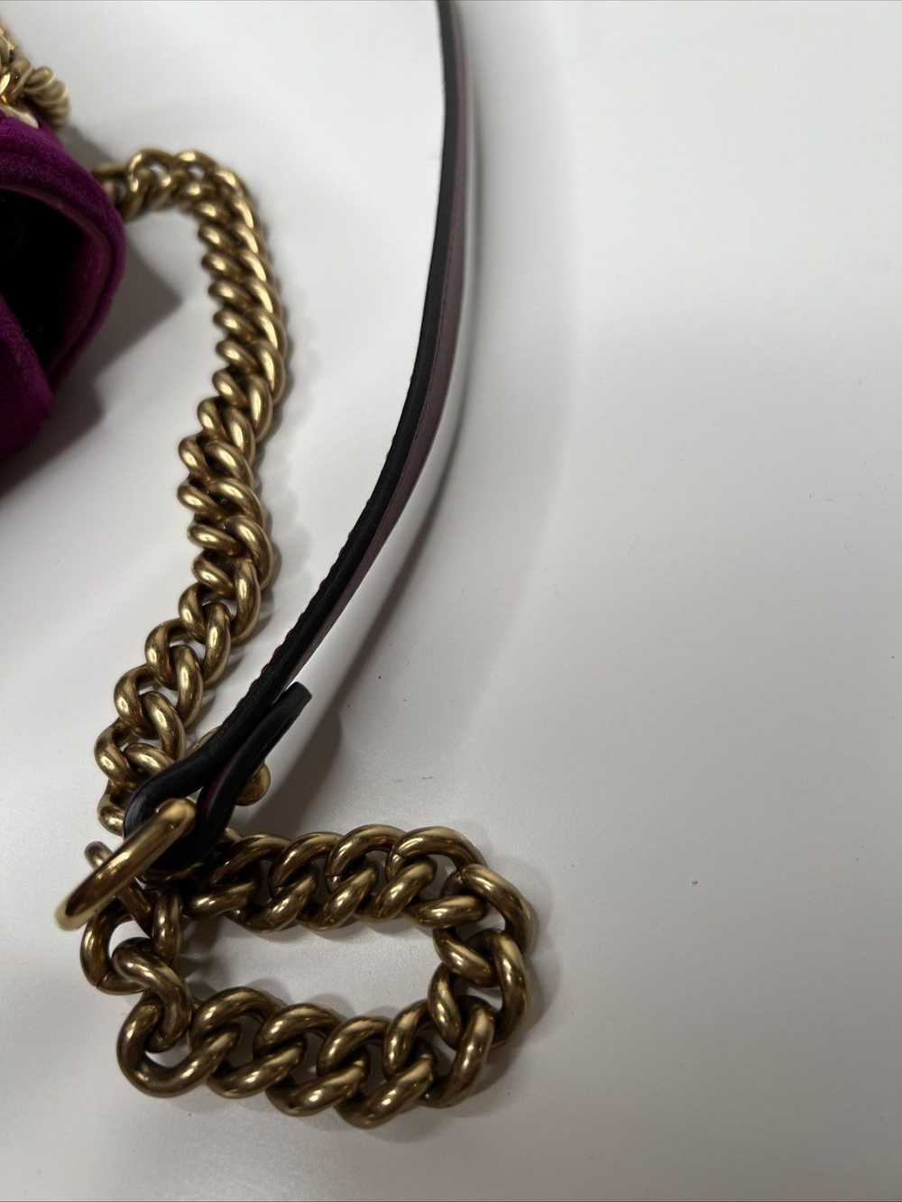 Gucci Gucci Purple Velvet Medium Marmont Shoulder… - image 5