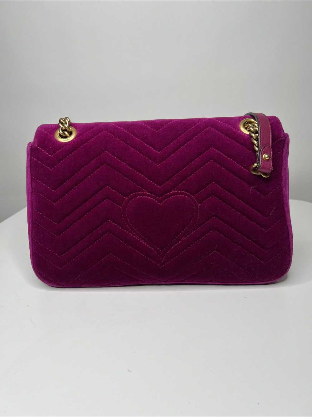 Gucci Gucci Purple Velvet Medium Marmont Shoulder… - image 8