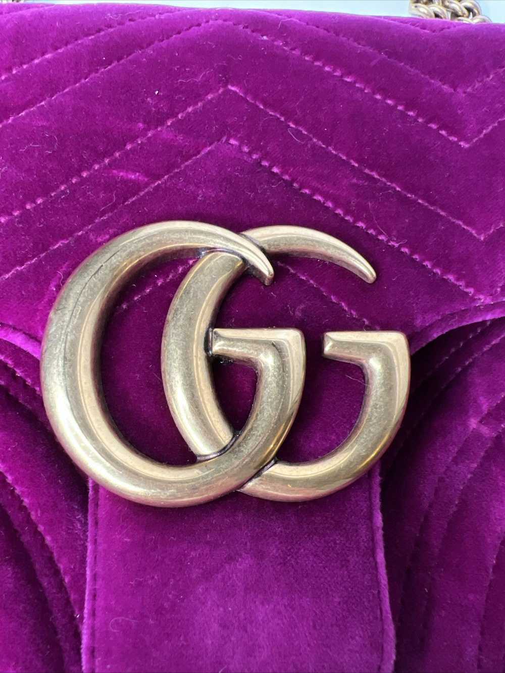 Gucci Gucci Purple Velvet Medium Marmont Shoulder… - image 9