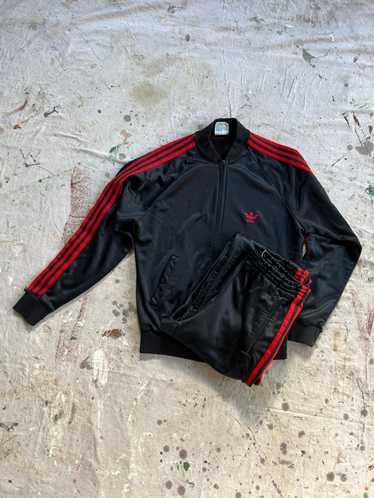 70’s Adidas track suit black/red