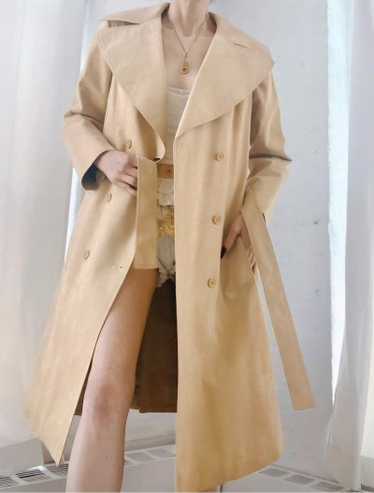 70s Halston microsuede trench