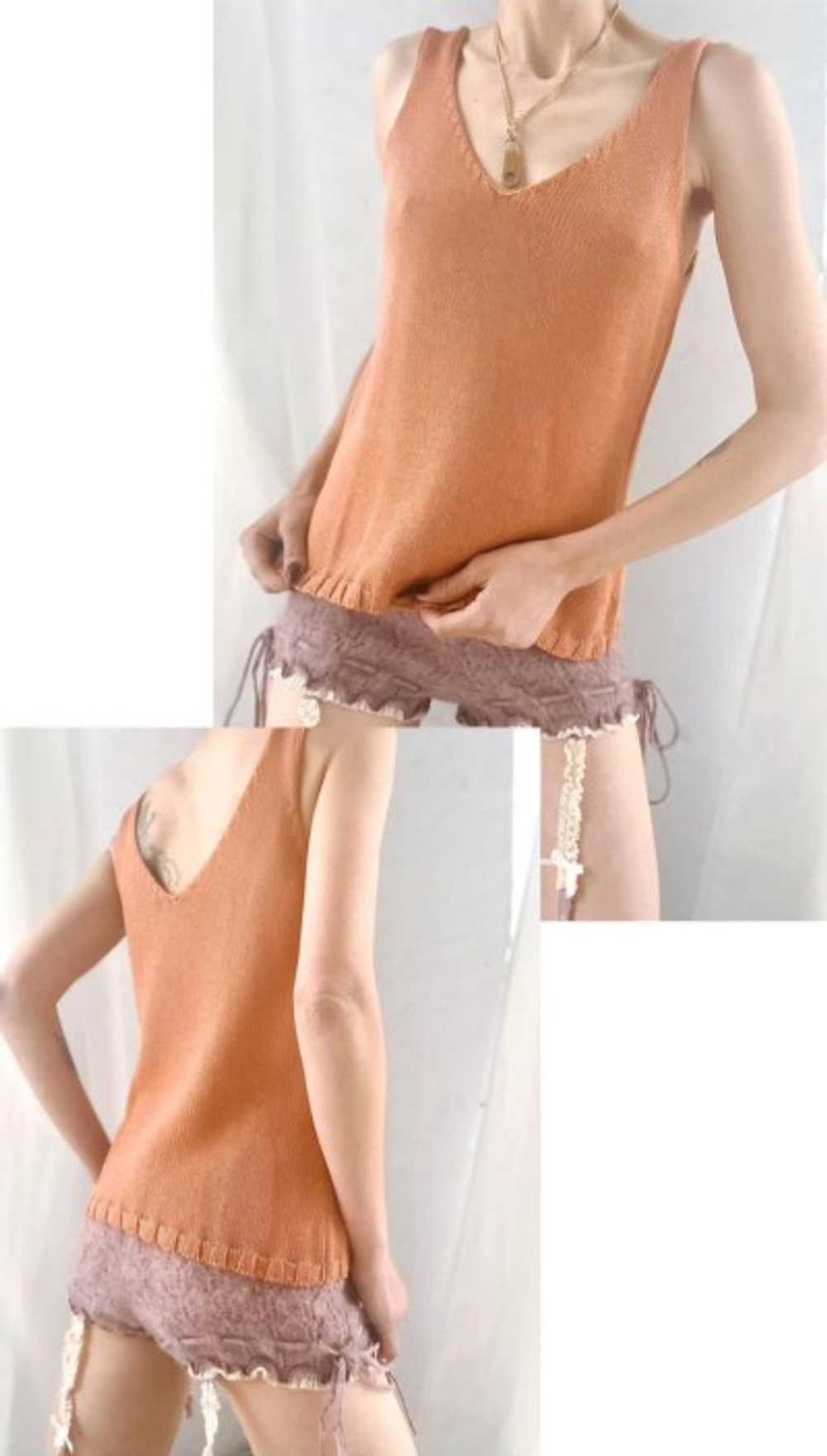 apricot Italian silk knit top - image 3