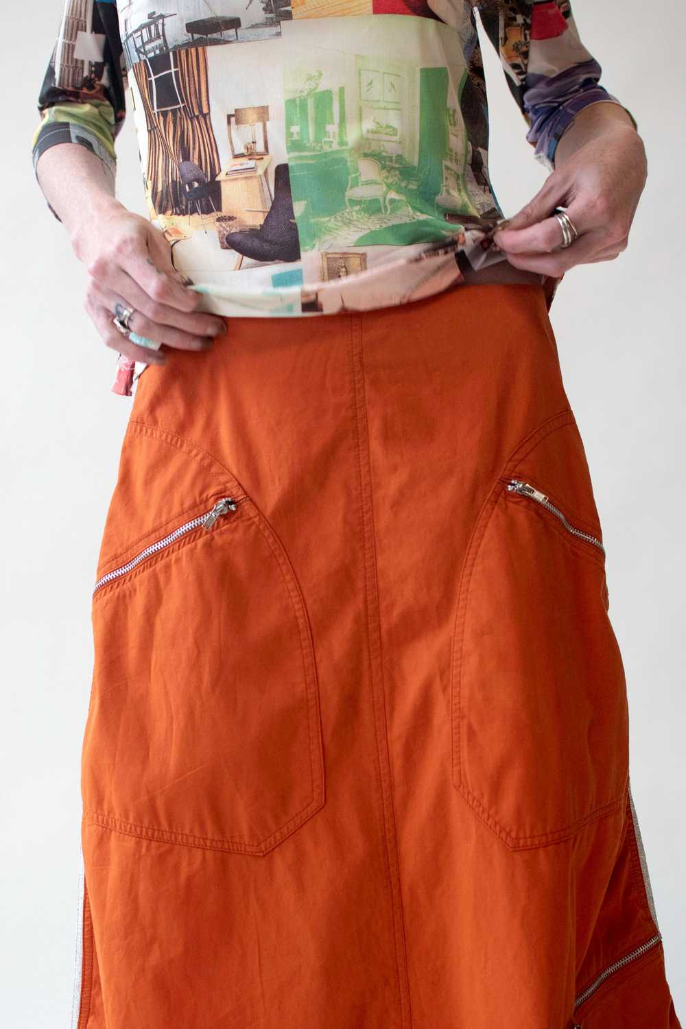 Y2K Orange Zipper Skirt | Xlady - image 5