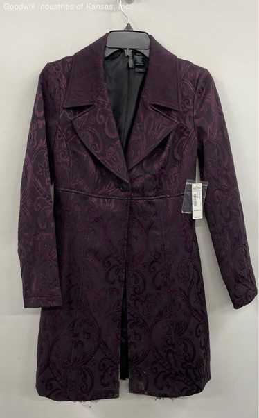 NWT Bisou Bisou Purple/Black Short Trench Jacket -