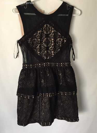 BCBGMaxazria Womens Black Sleeveless Joselyn Lace 