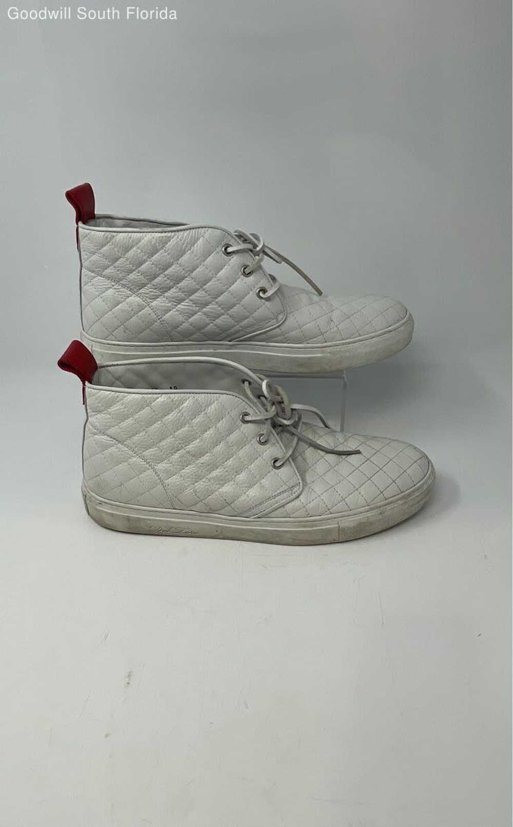 Del Toro Mens White Leather Quilted Chukka Mid To… - image 2