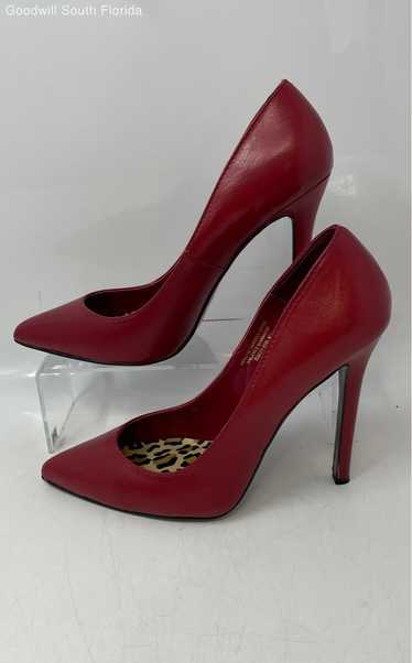 Colin Stewart Womens Red Pointed Toe Pump Heels Si