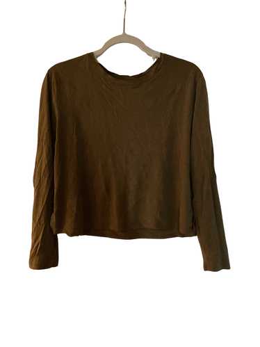 Girlfriend Collective Green Cupro Long Sleeve Crop