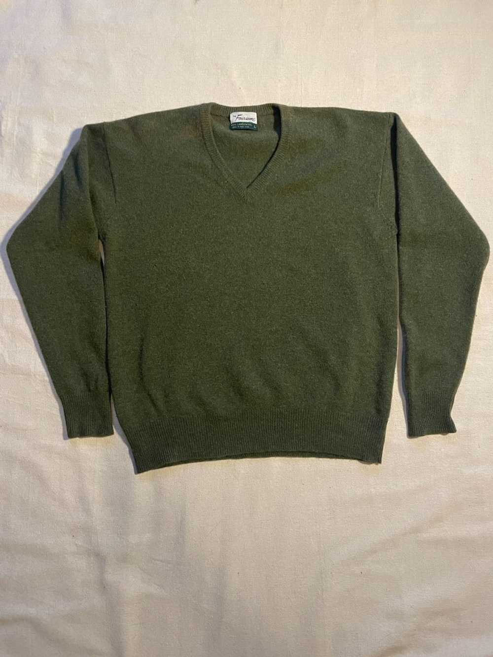 Random Vintage cozy moss green lambswool sweater … - image 1