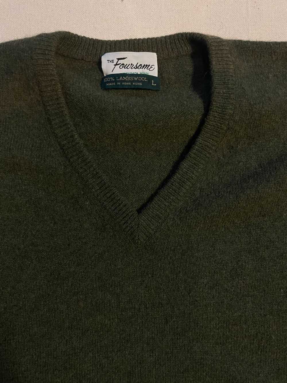 Random Vintage cozy moss green lambswool sweater … - image 2