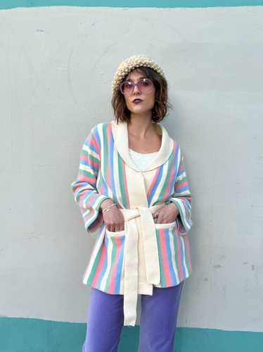 AMAZING! RETRO 1960S-70S BELTED PASTEL STRIPED CAR