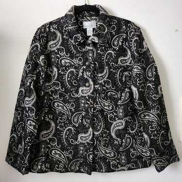 Draper's & Damon's Abstract Print Button Down Jac… - image 1