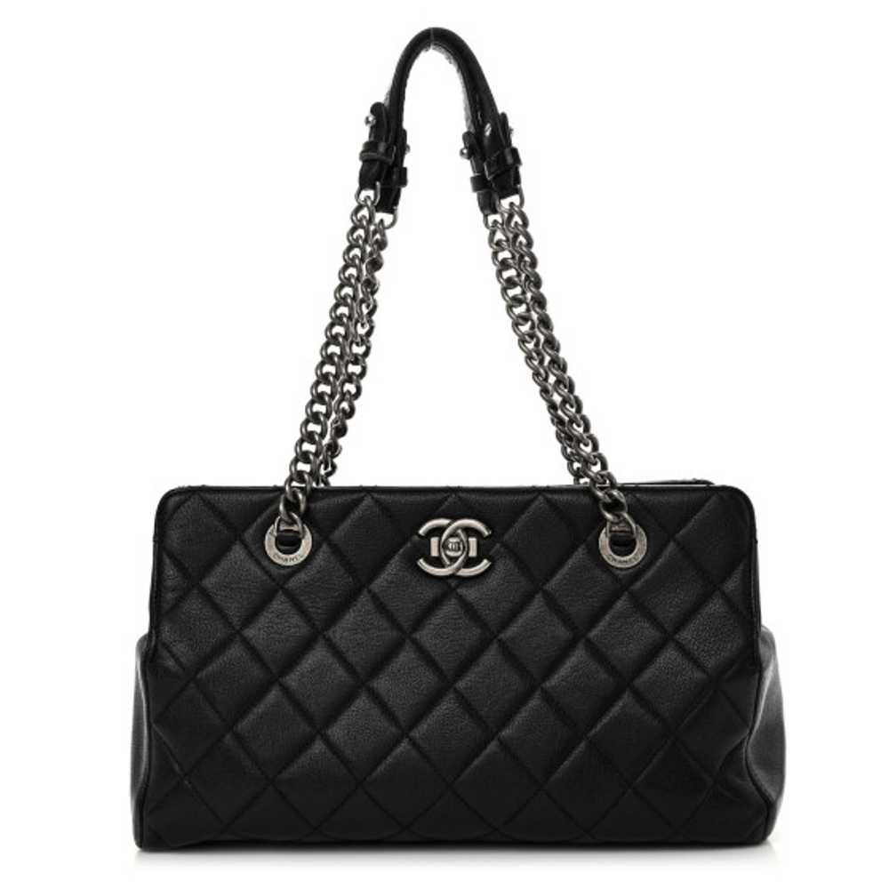 CHANEL Goatskin Perfect Edge Tote Black - image 1