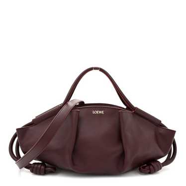 LOEWE Shiny Nappa Calfskin Small Paseo Bag Burgun… - image 1