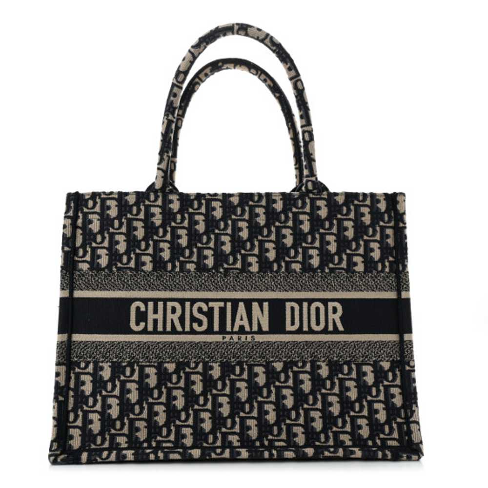 CHRISTIAN DIOR Oblique Medium Book Tote Blue Mult… - image 1