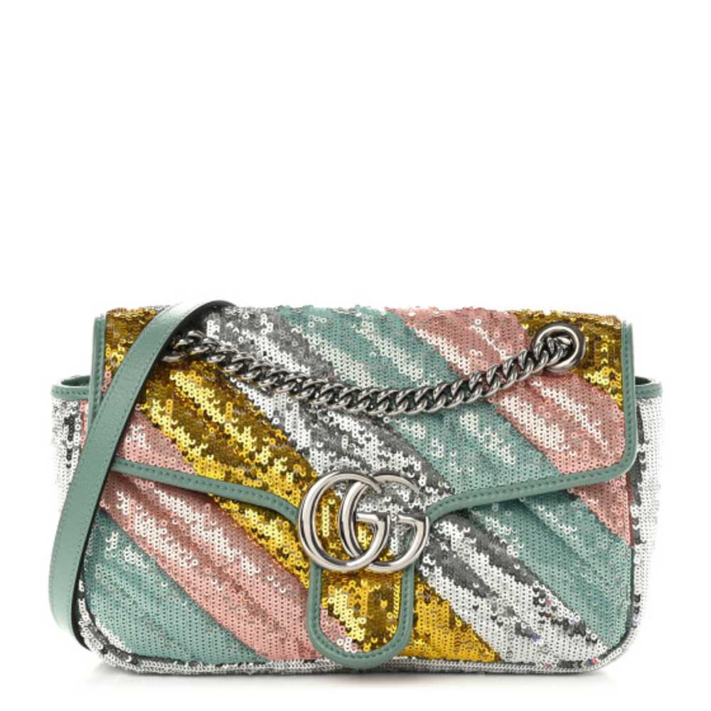 GUCCI Sequin Satin Calfskin Matelasse Diagonal Sm… - image 1