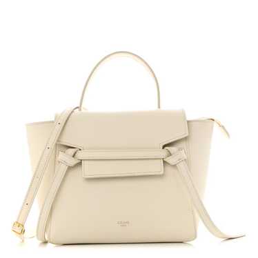 CELINE Grained Calfskin Mini Belt Bag White