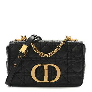 CHRISTIAN DIOR Calfskin Cannage Small Caro Bag Bla