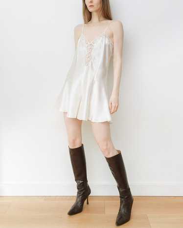 Champagne Silky Button Down Romper