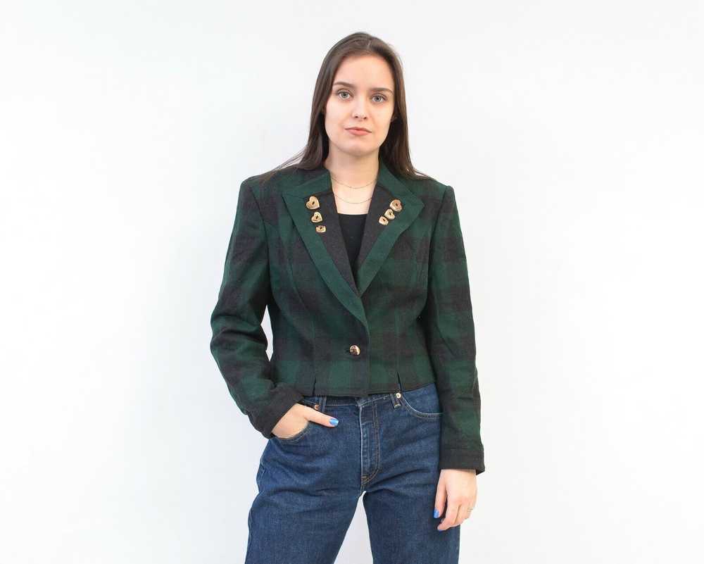 German × Vintage Women's Blazer Check Plaid Tarta… - image 2