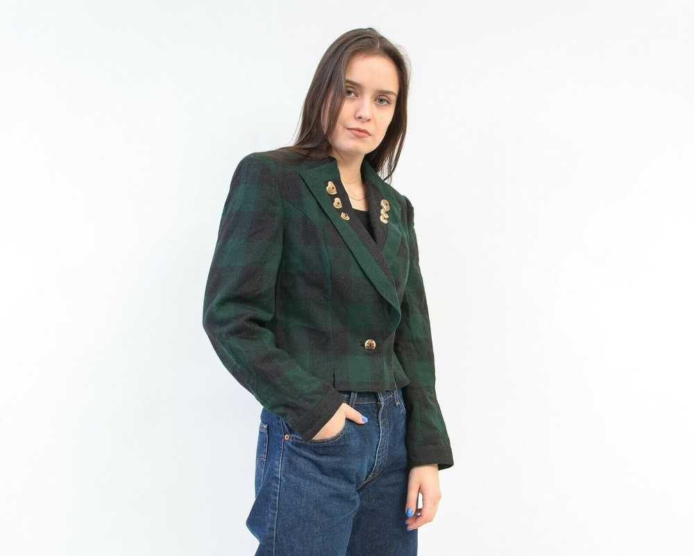 German × Vintage Women's Blazer Check Plaid Tarta… - image 3