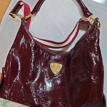 ATAO Patent Leather Handbag Burgundy Bordeaux