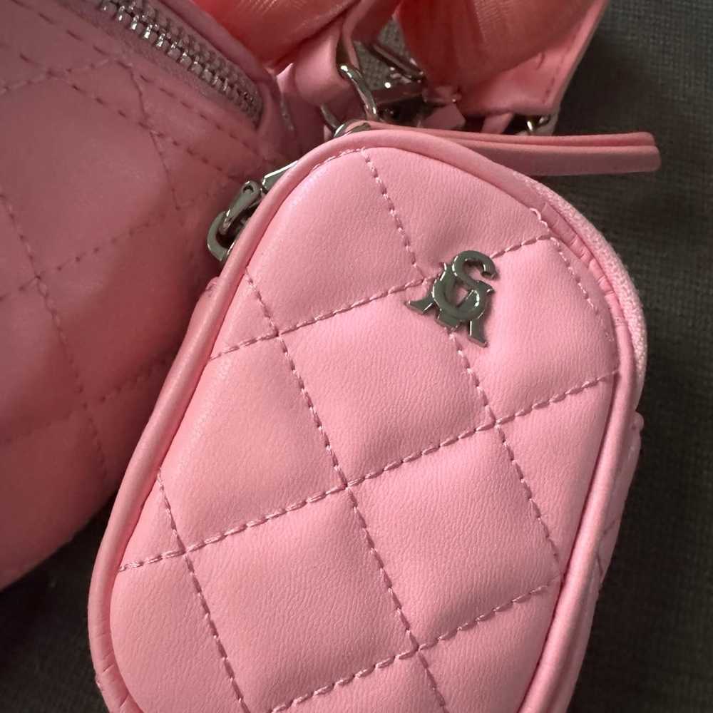 Steve Madden pink quilted crossbody chain purse - image 3