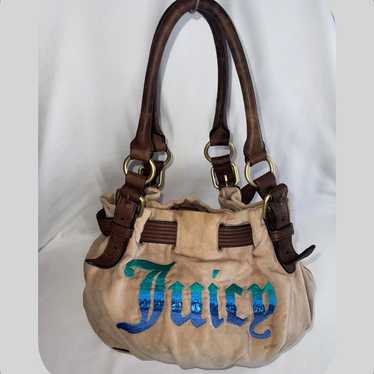 Like New Juicy store Couture Soft Leather Crown Detail Hobo Handbag