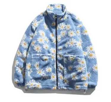 Streetwear × Vintage Flowers fleece zip coat - image 1