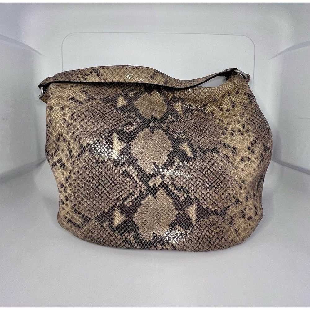 Michael Kors Snake Print Black/Tan Handbag Purse … - image 9