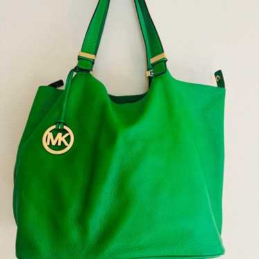 Michael Kors Green Leather Shoulder Bag