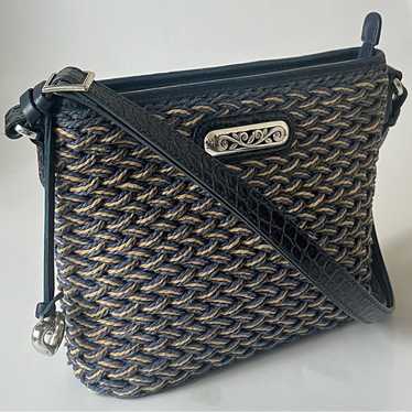 Brighton Emme Straw Leather Shoulder Bag to Cross… - image 1