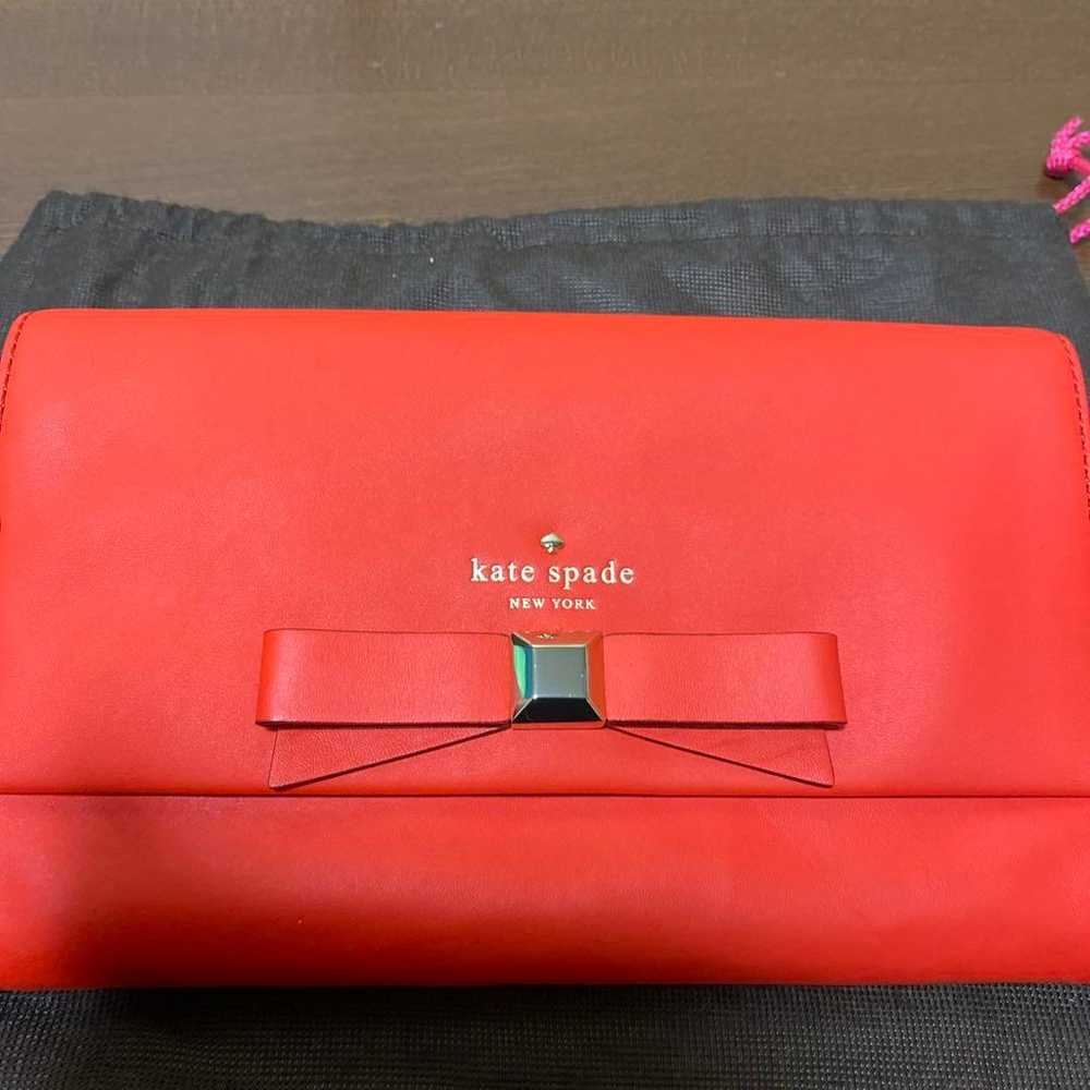 Kate Spade Clutch Bag Orange Red - image 2