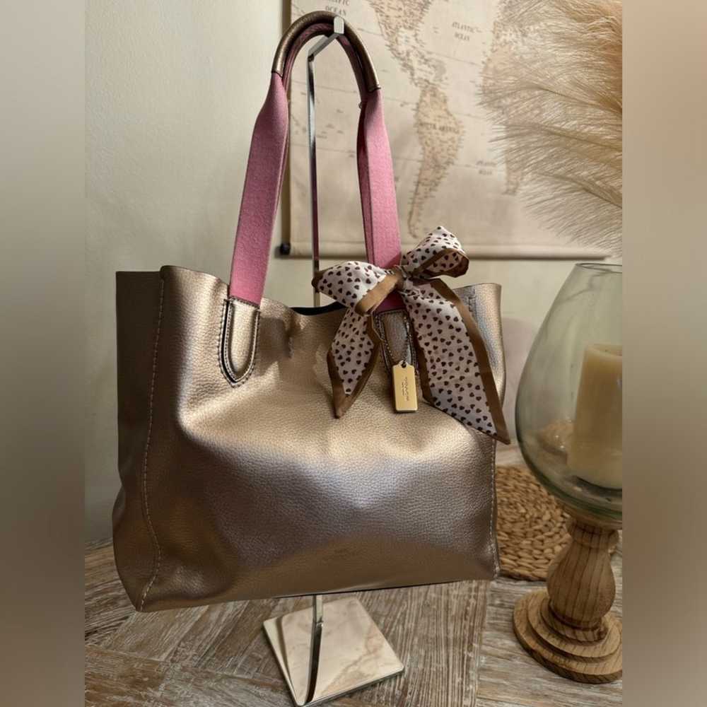 Coach Rose Gold Metallic Derby Tote Bag - image 1