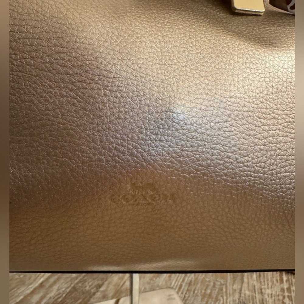 Coach Rose Gold Metallic Derby Tote Bag - image 4