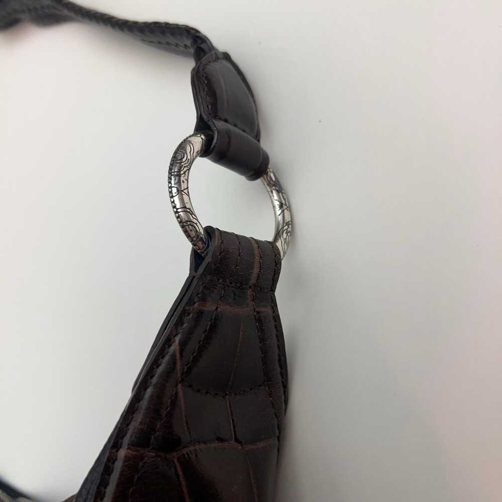 BRIGHTON - Vintage Black & Brown Leather Shoulder… - image 3