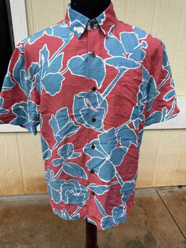 Hawaiian Shirt Kahala Red/Blue Hawaiian Print Full