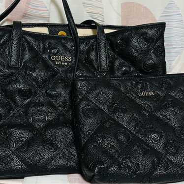 GUESS Black Tote Bag and Pouch Set