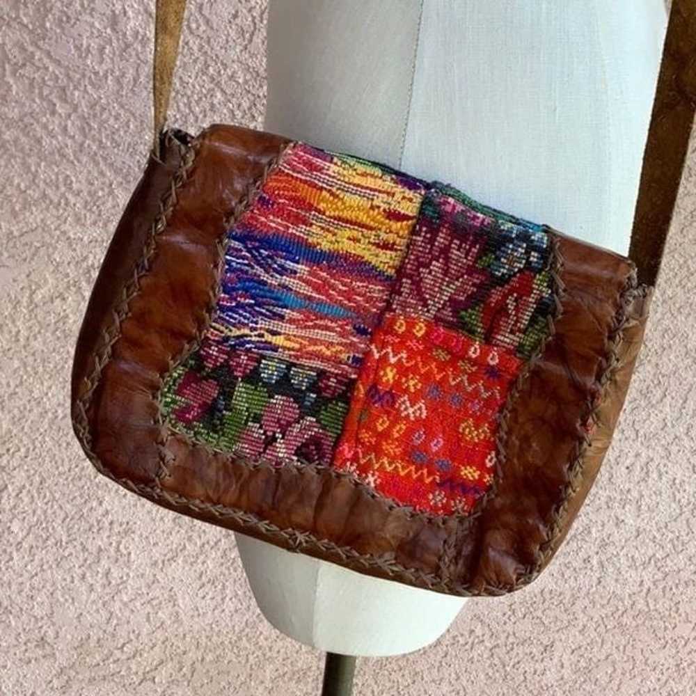 Leather crossbody handbag bohemian brown leather … - image 5