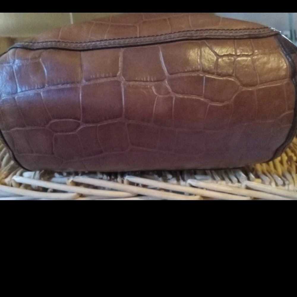 Leather pebbled designer Fossil purse handbag - image 6