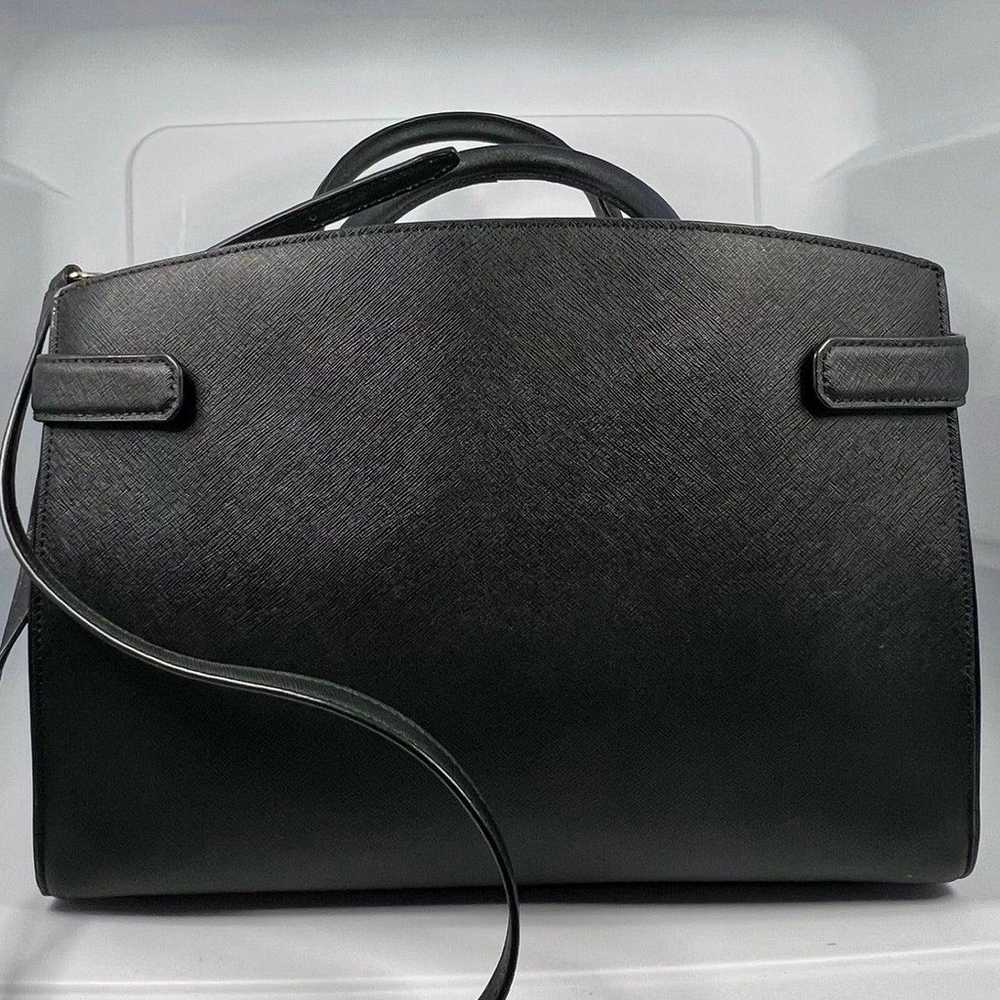 Michael Kors Black Leather Handbag Purse With Gol… - image 6